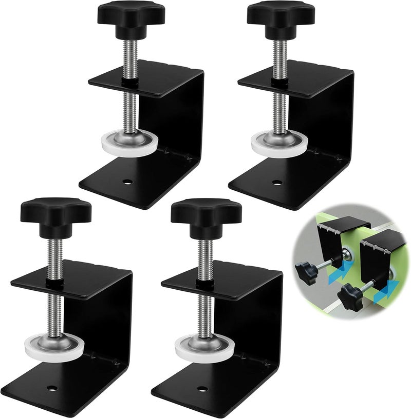 ViewReal Large Drawer Front Panel Installation Clamps Cabinet Hardware Jig C Clamps 3mm Thicker Drawer Drill Hole Guide U Clamp with Big Silicone Protective Pads(4 Pack) - Image 1